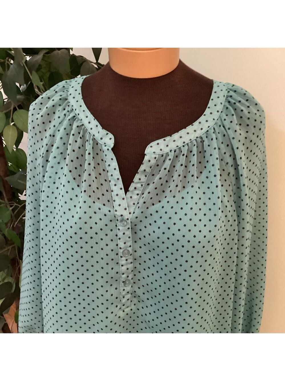 Liz Claiborne Woman’s XL blouse with matching cami tealish green with bl… - Picture 8 of 15